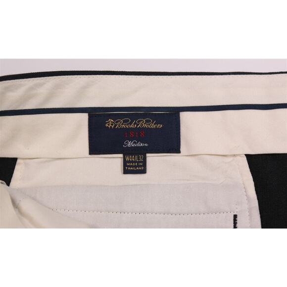 Brooks Brothers Madison Solid Gray Pleated Wool Dress Pants Trousers 44x32 - Picture 6 of 8